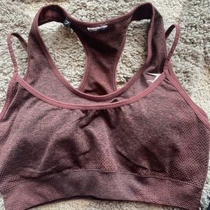 brown/red sports bra gymshark